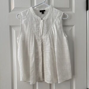 Current Air Textured White Sleeveless Blouse